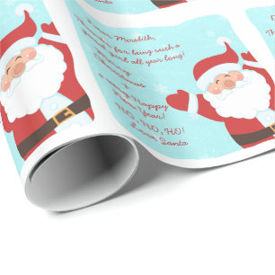 Papier Cadeau Lettre de Noël du Père Noël