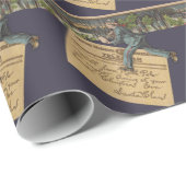 Papier Cadeau Lettre de Noël Père Noël vintage (Coin rond)