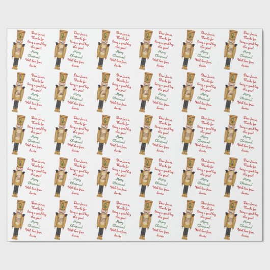 Papier Cadeau Lettre du soldat de jouets de Noël Père Noël Noël (Plat)