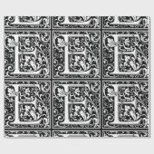 Papier Cadeau Lettre E Monogramme médiéval Art Nouveau (Plat)