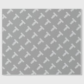 PAPIER CADEAU LETTRE ÉCLAIRAGE D'ARGENT T (Plat)