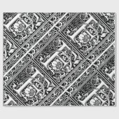 Papier Cadeau Lettre F Monogramme médiéval Art Nouveau (Plat)