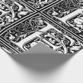 Papier Cadeau Lettre F Monogramme médiéval Art Nouveau (Coin)