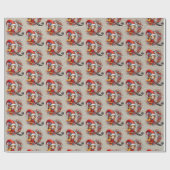 Papier Cadeau LETTRE Festive D'Elfes De Noël Q (Plat)