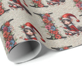 Papier Cadeau LETTRE Festive IER DES JEUX DE Noël (Coin rond)