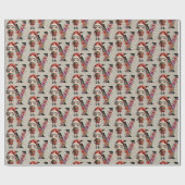 Papier Cadeau LETTRE Festive Joyeux Elfe de Noël Y (Plat)