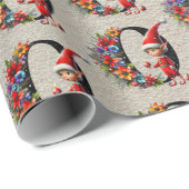 Papier Cadeau LETTRE Festive O Joyeux Elfe de Noël (Coin rond)