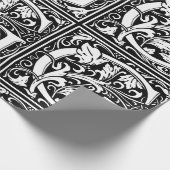 Papier Cadeau Lettre G Monogramme médiéval Art Nouveau (Coin)