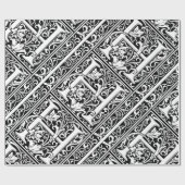 Papier Cadeau Lettre H Monogramme médiéval Art Nouveau (Plat)