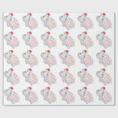 Papier Cadeau LETTRE Hippo Hippopotame de Noël Père Noël (Plat)
