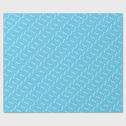 Papier Cadeau Lettre initiale A, Aqua Blue (Plat)
