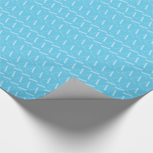 Papier Cadeau Lettre initiale A, Aqua Blue (Coin)