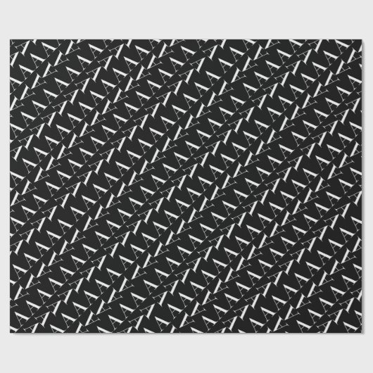Papier Cadeau Lettre initiale A monogramme (Plat)