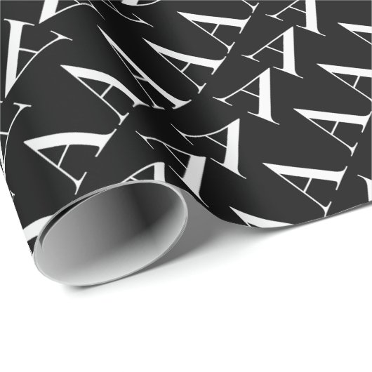 Papier Cadeau Lettre initiale A monogramme (Coin rond)