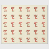 Papier Cadeau LETTRE INITIALE CONTINUE 3D | Crème ivoire (Plat)