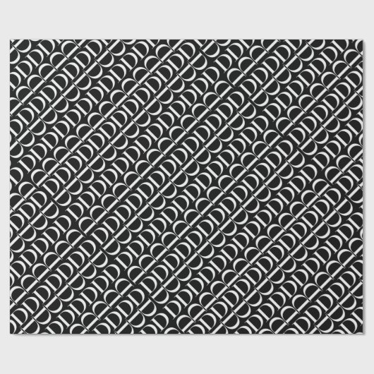 Papier Cadeau Lettre initiale D monogramme (Plat)