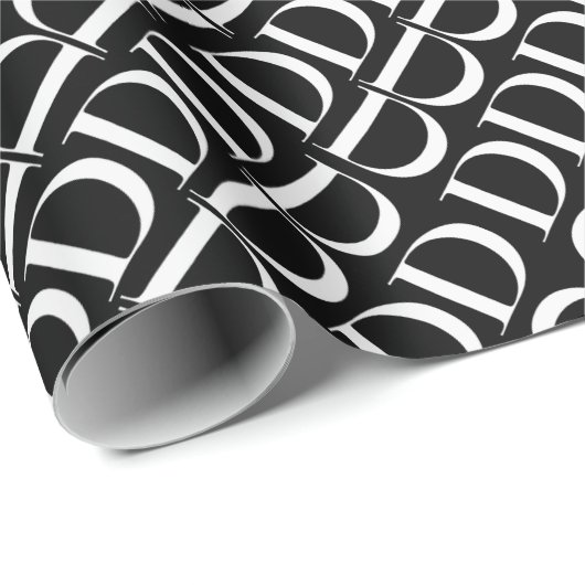 Papier Cadeau Lettre initiale D monogramme (Coin rond)