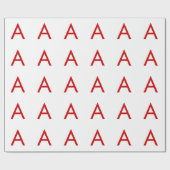 Papier Cadeau Lettre initiale de monogramme rouge blanc moderne (Plat)