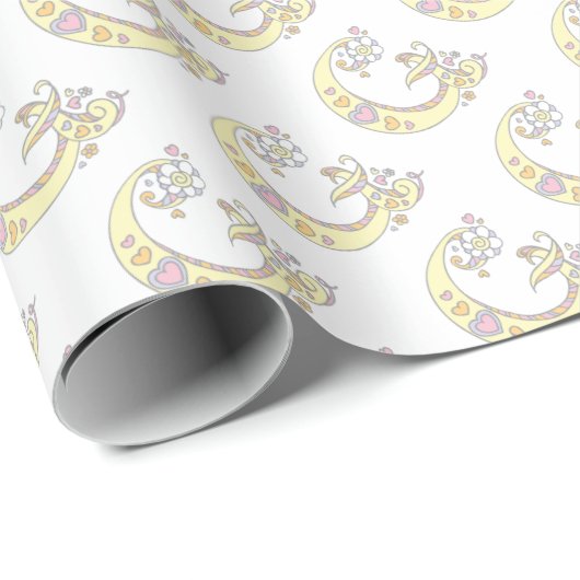 Papier Cadeau Lettre initiale G monogramme personnalisé envelopp (Coin rond)