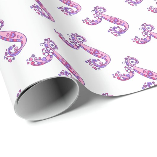 Papier Cadeau Lettre initiale J monogramme personnalisé envelopp (Coin rond)