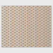 Papier Cadeau Lettre initiale monogramme personnalisé marron cla (Plat)