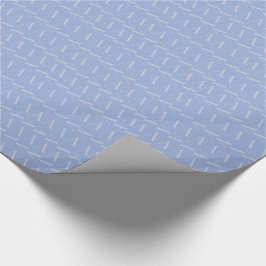 Papier Cadeau LETTRE INITIALE MONOGRAPHIQUE A Bleu (Coin)