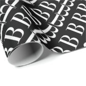 PAPIER CADEAU LETTRE INITIALE MONOGRAPHIQUE B (Coin rond)