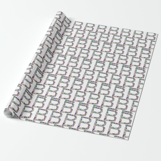 PAPIER CADEAU LETTRE INITIALE MONOGRAPHIQUE B (Déroulé)
