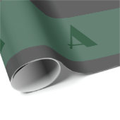 Papier Cadeau LETTRE INITIALE MONOGRAPHIQUE Personnalisée Vert c (Coin rond)