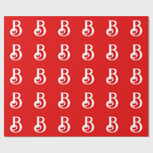 Papier Cadeau LETTRE INITIALE MONOMOBILE ROUGE BLANC Classique (Plat)