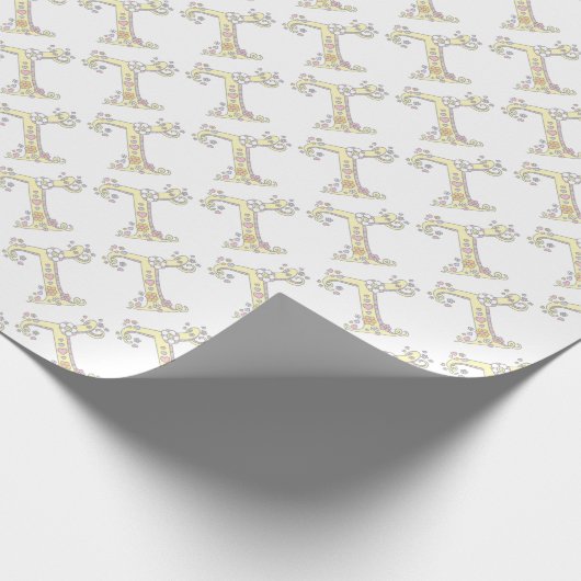 Papier Cadeau Lettre initiale T monogramme personnalisé envelopp (Coin)