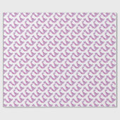 Papier Cadeau Lettre initiale U monogramme rose enveloppement pe (Plat)