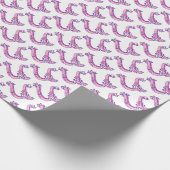 Papier Cadeau Lettre initiale U monogramme rose enveloppement pe (Coin)