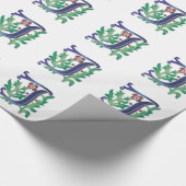 Papier Cadeau Lettre J Monogram Fleur de lis (Coin)