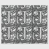 Papier Cadeau Lettre J Monogramme médiéval Art Nouveau (Plat)