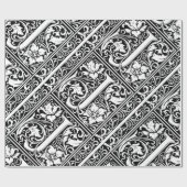 Papier Cadeau Lettre J Monogramme médiéval Art Nouveau (Plat)