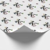 Papier Cadeau Lettre K Floral Aquarelle Papillon Monogramme (Coin)