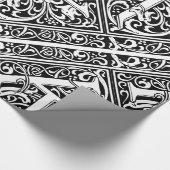 Papier Cadeau Lettre K Monogramme médiéval Art Nouveau (Coin)