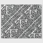 Papier Cadeau Lettre K Monogramme médiéval Art Nouveau (Plat)