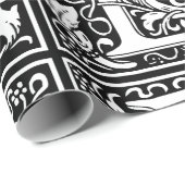 Papier Cadeau Lettre L Monogramme médiéval Art Nouveau (Coin rond)