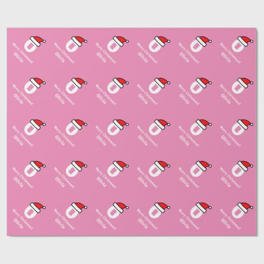 Papier Cadeau Lettre monogramme rose Joyeux papier d'emballage d (Plat)