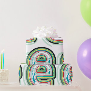 Papier Cadeau Lettre multicolore E Typographie moderne Abstraite
