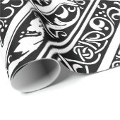 Papier Cadeau Lettre N Monogramme médiéval Art Nouveau (Coin rond)