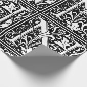 Papier Cadeau Lettre N Monogramme médiéval Art Nouveau (Coin)