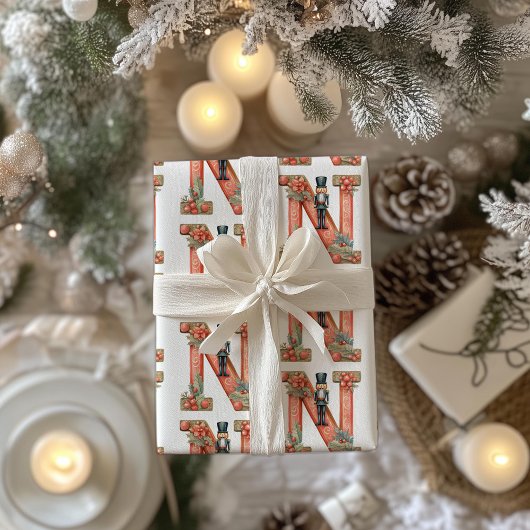 Papier Cadeau LETTRE Nutcracker N Noël