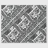 Papier Cadeau Lettre P Monogramme médiéval Art Nouveau (Plat)