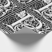 Papier Cadeau Lettre P Monogramme médiéval Art Nouveau (Coin)