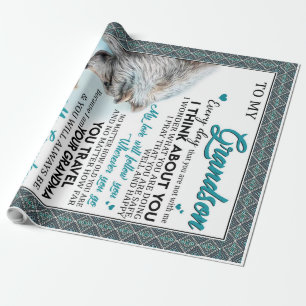 Papier Cadeau Lettre Personnalisée À Mon Petit-Fils, Petit-Fils 