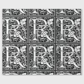 Papier Cadeau Lettre R Monogramme médiéval Art Nouveau (Plat)