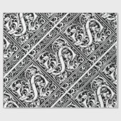 Papier Cadeau Lettre S Monogramme médiéval Art Nouveau (Plat)